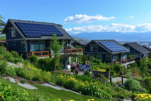 Panneaux solaires thermiques installés sur un toit résidentiel captant l'énergie du soleil pour chauffer l'eau