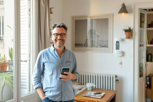 Clients satisfaits montrant leurs factures réduites après améliorations énergétiques - économies de chauffage mesurables