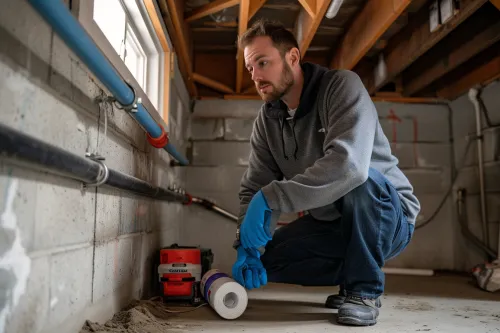 Tuyaux non isolés dans un sous-sol perdant de la chaleur, point critique pour l'isolation-maison-economies-energie